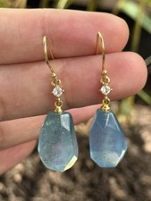 Feine Ohrringe Aquamarin 925