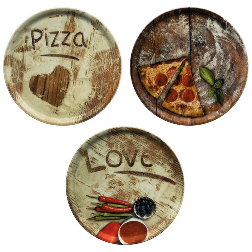 3er set pizzateller oliven - 3er,