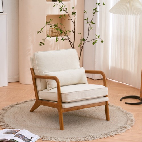 Armrest oak upholstered single - oak,
