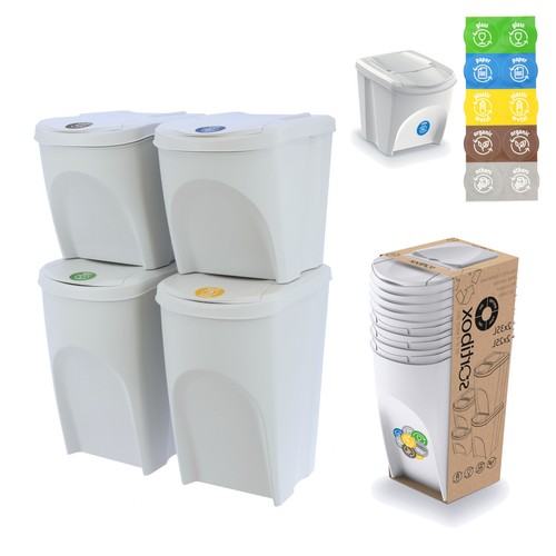 Dustbin set 4 120l waste - of,