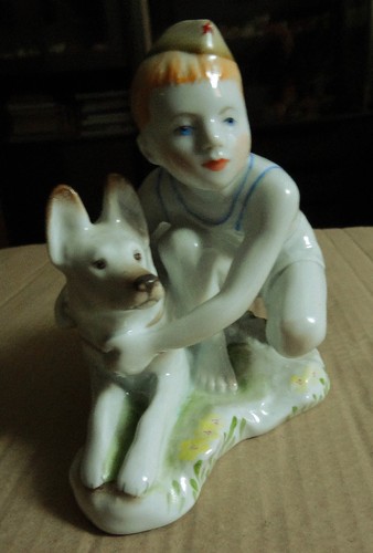 Vintage porzellanfigur junger - vintage,