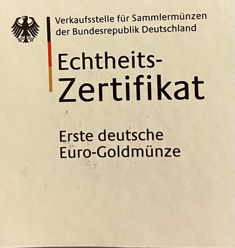 Echtheitszertifikat 100 euro - echtheitszertifikat,