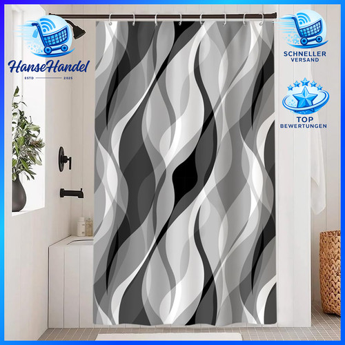 Duschvorhang 120x200cm grau - 120x200cm,