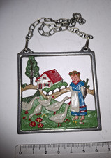 Zinn Bild Relief Gänseliesl