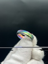 Drehbarer Ring Lila Edelstahl