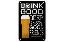 Blechschild Alkohol 12x18 cm