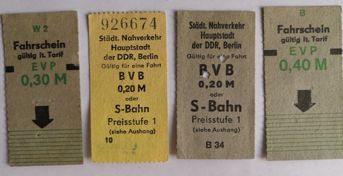 Berlin ddr fahrkarten - 2x,