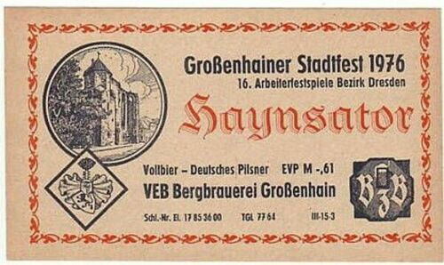 Altes ddr bier - altes, etikett