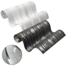 Vlies Tapete coole Retro-Welle Streifen mit silber 13191-20 Glitzer (3,10€/1qm)