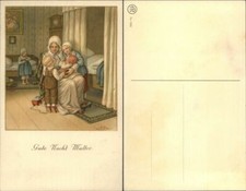 Pauli Ebner: Gute Nacht Mutter: Spielzeug Standuhr, color 1920