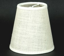 Lampenschirm Schlicht  Aufsteck Leinen Hell  E14 Kronleuchter  Klemmschirm 