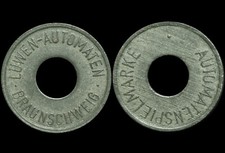 WERTMARKE: Automatenspielmarke, Zink. LÖWEN-AUTOMATEN - BRAUNSCHWEIG.