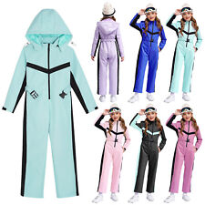 DE Kinder Mädchen Schneeanzüge Mode Jacken Skifahren Overalls Warm Anzüge Sport