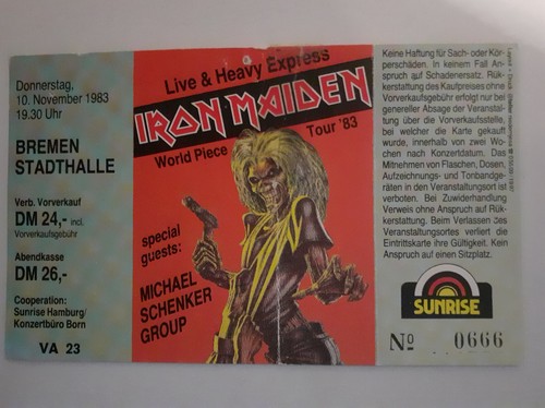 Konzertticket iron maiden - iron,