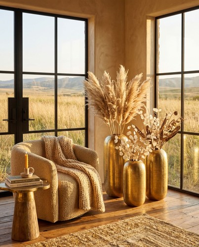 Vase aluminium gold - vase,