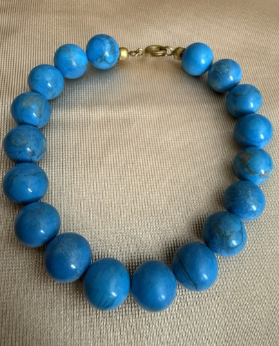 Blaues steinperlen armband - blaues, steinperlen-armband