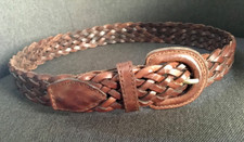 Flechtgürtel braun Gr. 70 Breite 3 cm Echtleder Gürtel geflochten