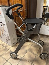 Rollator Trust Care Let's Go Indoor Wohnraumrollator Silber Stoffkorb Tablett