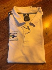 Adidas Herren Polo Shirt weiß Leichtathletik WM Berlin Logos gestickt T Kleidung