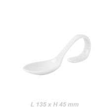 Porzellan Zakouski Löffel 14 cm, Weiß 6 Stück