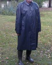 Herrenkleppermantel, Gummiregenmantel, Gr. 54, grau, gebraucht