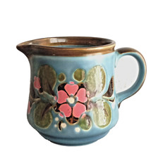 Milchkrug Keramik Kanne SMF Schramberg " Garmisch"  Majolika handgemalt  groß