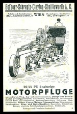 Alte Werbung Reklame 1920 Motorpfüge Hofherr Schrantz-Ciayton-Shuttleworth Wien