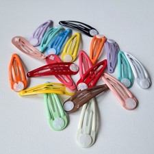 20 Stk. bunte Haarspangen mit Klebepad Kinder Schmuck DIY Basteln 