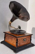 HMV Grammophon Phonograph Funktioniert Antik Audio, Win-up Plattenspieler Vintag