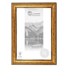 Bilderrahmen Antik Massivholz PRAG Shabby Vintage Barock | GOLD BRAUN | CLAMARO