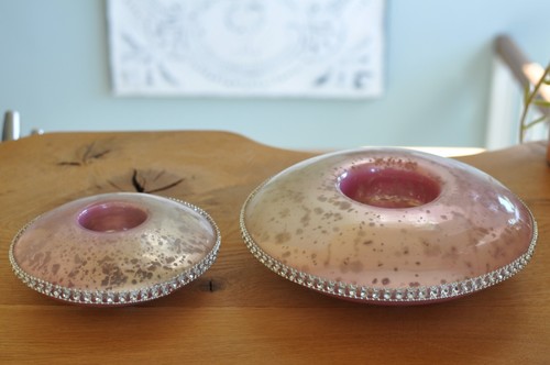 Glas teelicht rosa - glas,