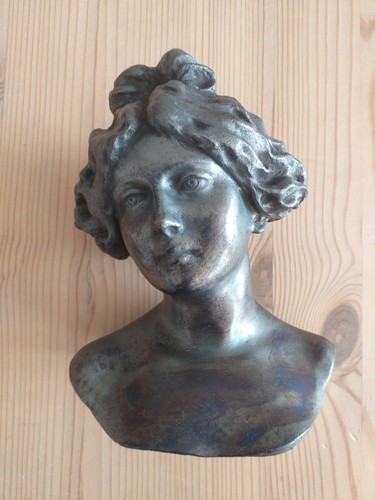 Bronze jugendstil büste - bronze,