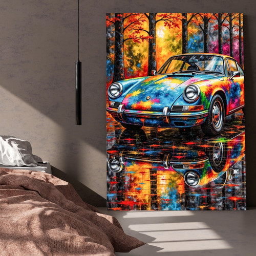 Oldtimer porsche bunt - bunt, abstrakt
