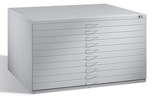 Flachablageschrank, Zeichenschrank, Planschrank, 10 Schubladen, Format DIN A0