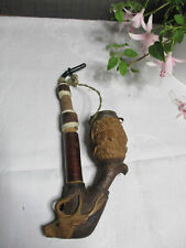 Antike Holzpfeife Jagd Pfeife 3-teiliges Haselnuss-Geweih 20er - 50er Jahre