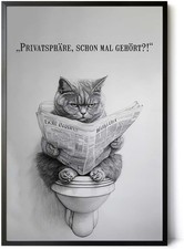 Lustiges Katzenbild auf WC