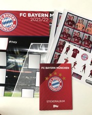 FC Bayern München 2021/22 - Album komplett beklebt - sehr guter Zustand , Topps