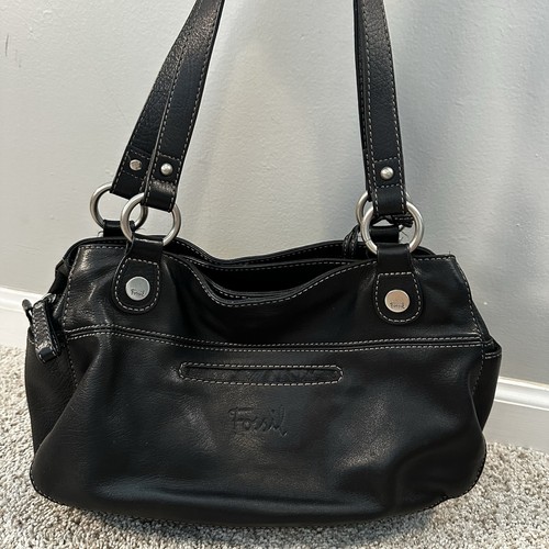 Fossil black leather shoulder - fossil,