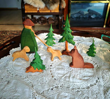 Ostheimer Figuren Hirte Tiere Tanenbäume Krippenfiguren