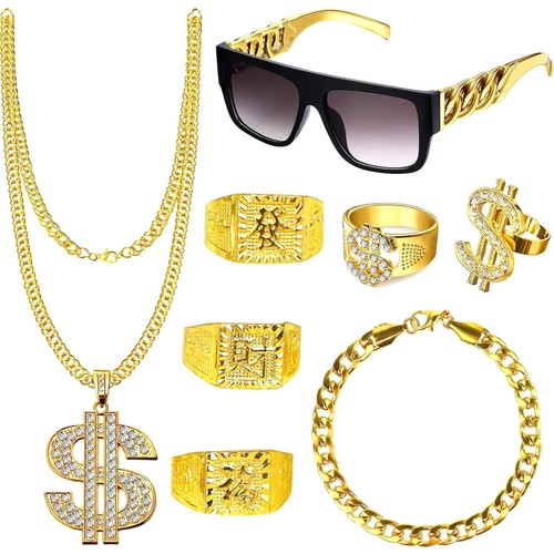 Goldene rapper accessoires - rapper,
