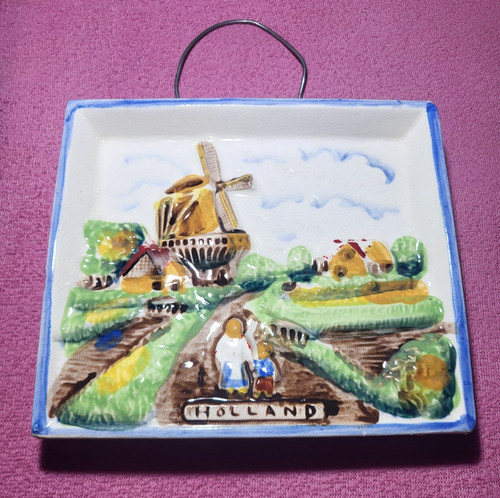 Vintage keramik wandbild - keramik,