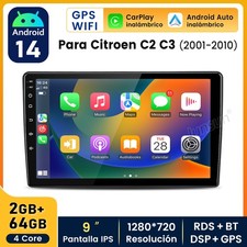64G Android 14 für Citroen C2 C3 2002-2009 Radio AUTO Carplay Bluetooth Navi RDS