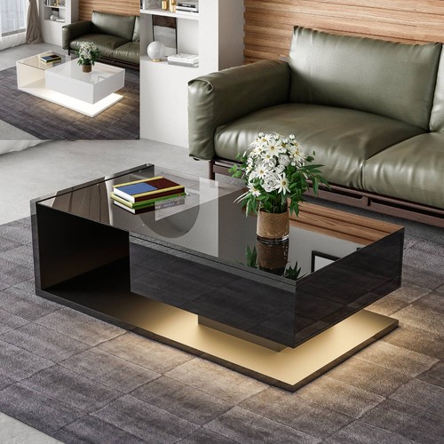 Couchtisch mit led effekt - mit, glas