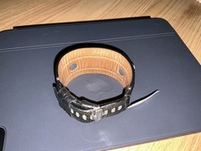 Fossil Herren-Armband JF84816040 Leder Edelstahl Schwarz Silber Vintage 25 cm