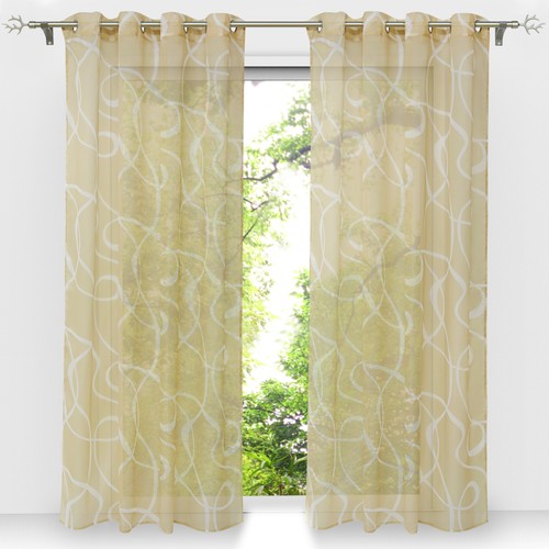 Voile gardine stores leinen - stores,
