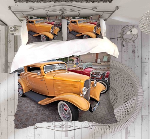 Auto retro orange quilt - auto,