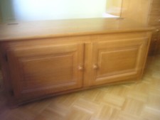 Möbel Schrank Schuhschrank Schuhtruhe Holz Eiche massiv  sehr stabil guter Zust