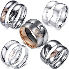 Edelstahl Partnerringe Trauringe Freundschaftsringe Eheringe Herz Verlobung
