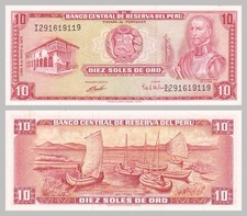 Peru 10 Soles de Oro 1972-1974
