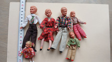 Alte Puppen Biegepuppen Konvolut 8-13 cm Puppenhaus Familie 60er 70er Jahre